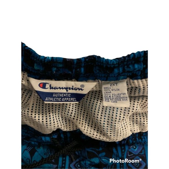 Vintage Champion Blue Swim Trunks Men Size 2XLT - Picture 4 of 5